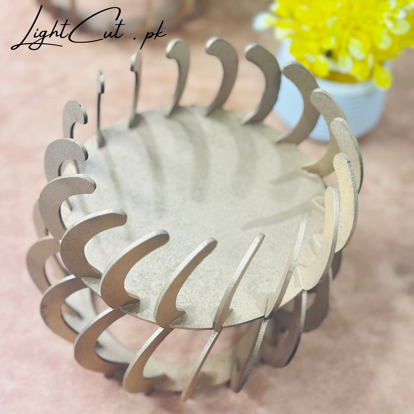 Golden Globe Style Flower Pots with Flowers