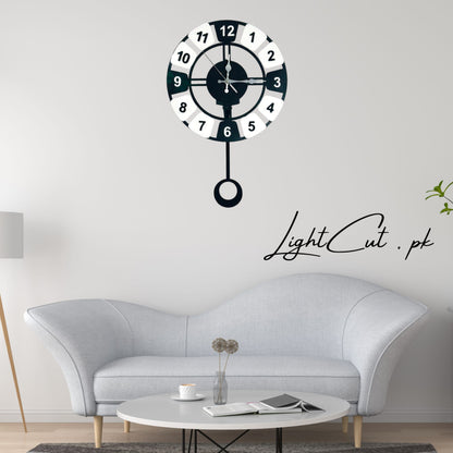 Geometric Piano Style Premium Pendulum Wall Clock - Acrylic Pendulum Clock