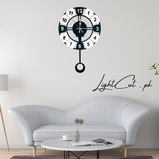 Geometric Piano Style Premium Pendulum Wall Clock - Acrylic Pendulum Clock