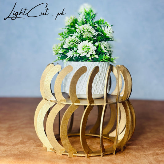 Golden Globe Style Flower Pots with Flowers